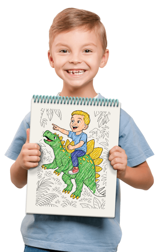Boy with sticker sheet
